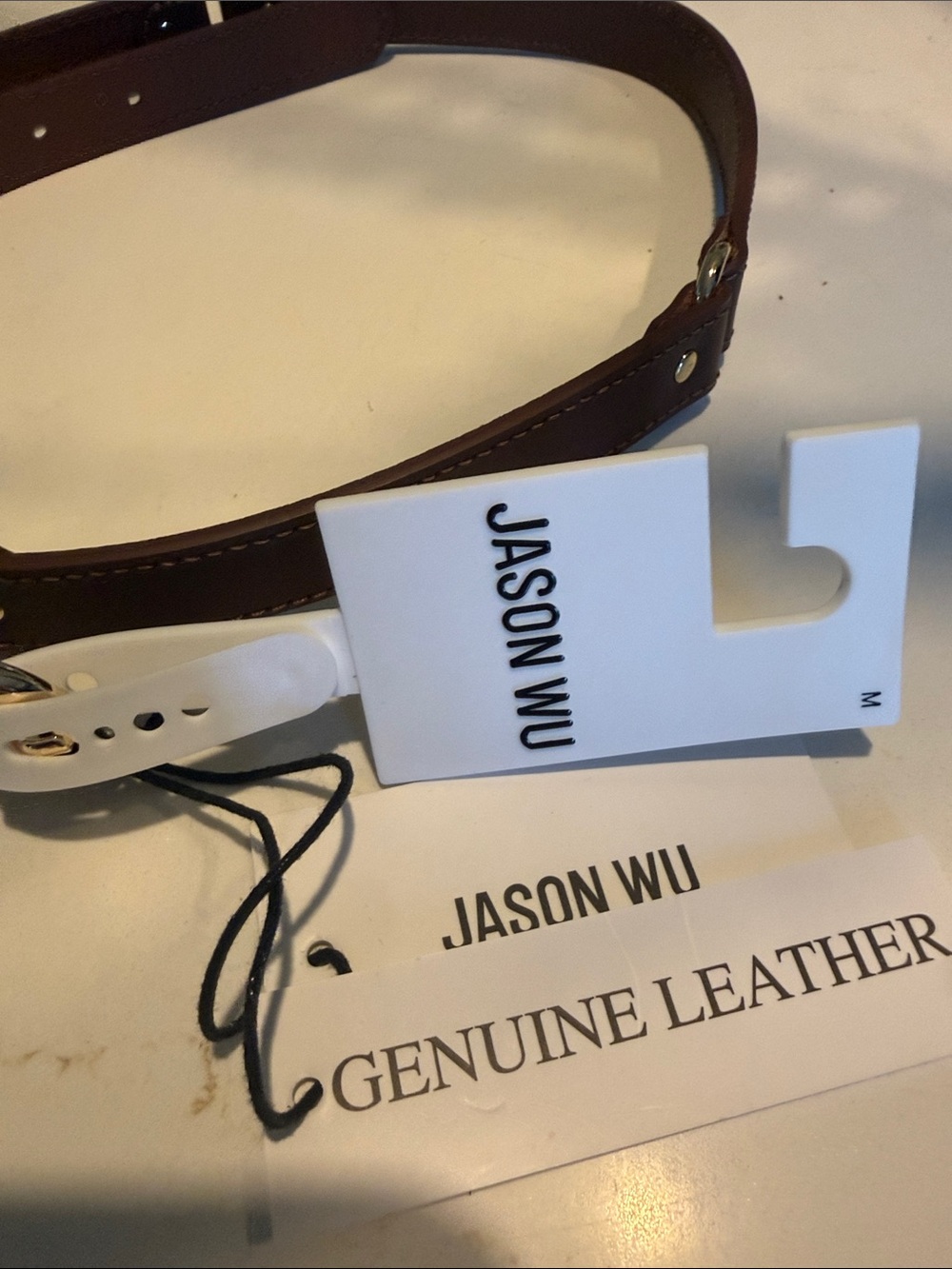 Jason Wu Brown Leather Belt with Gold-Tone Buckle - Picture 2 of 7